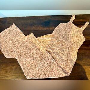 Zara Pink and White Patterned Jumpsuit